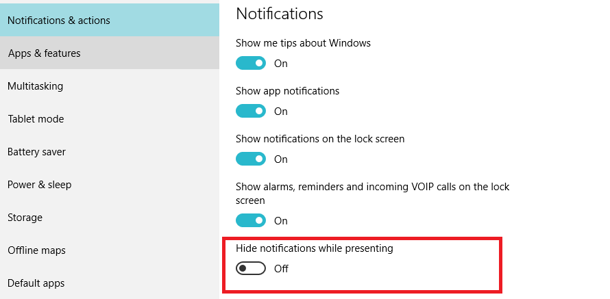 Windows quiet hours is enabled windows 7