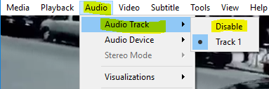 Disable Audio track VLC