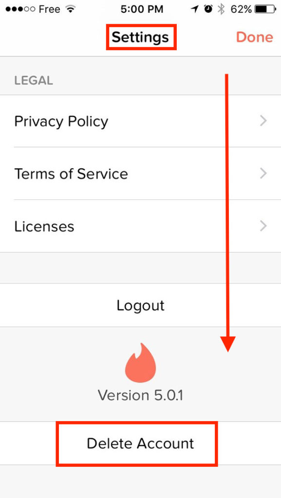 Delete Tinder Account on Phone